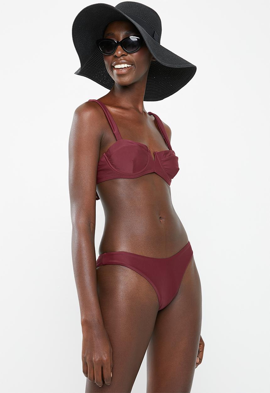 Bacon Bikinis - Slit bikini top - burgundy