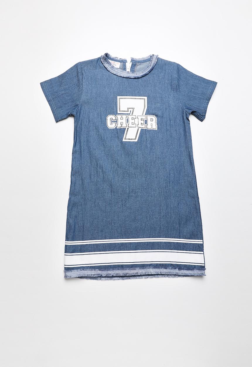 Pop Candy - Printed tee dress - blue