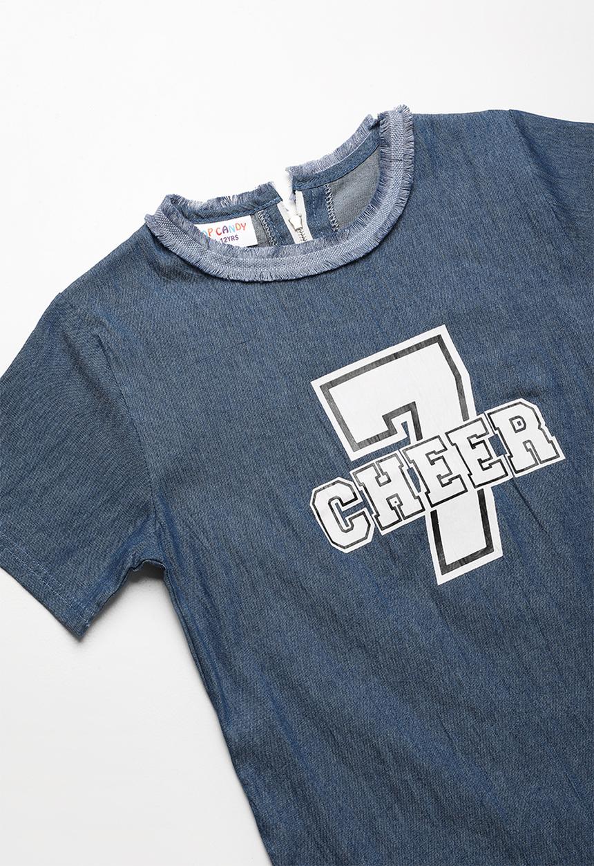 Pop Candy - Printed tee dress - blue