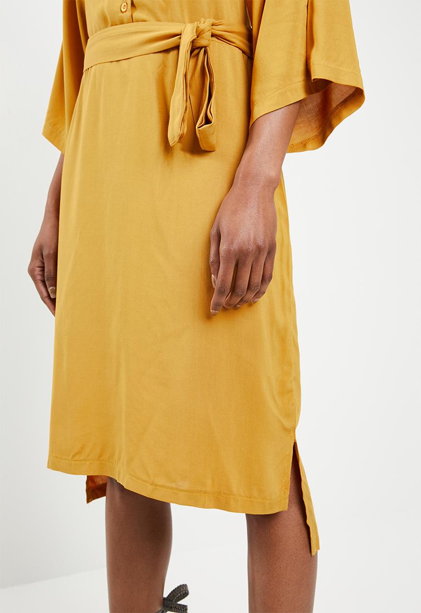 STYLE REPUBLIC - Self-tie shirt dress - yellow