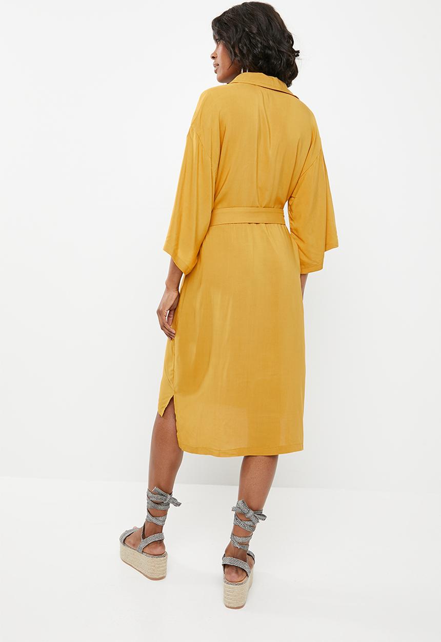 STYLE REPUBLIC - Self-tie shirt dress - yellow