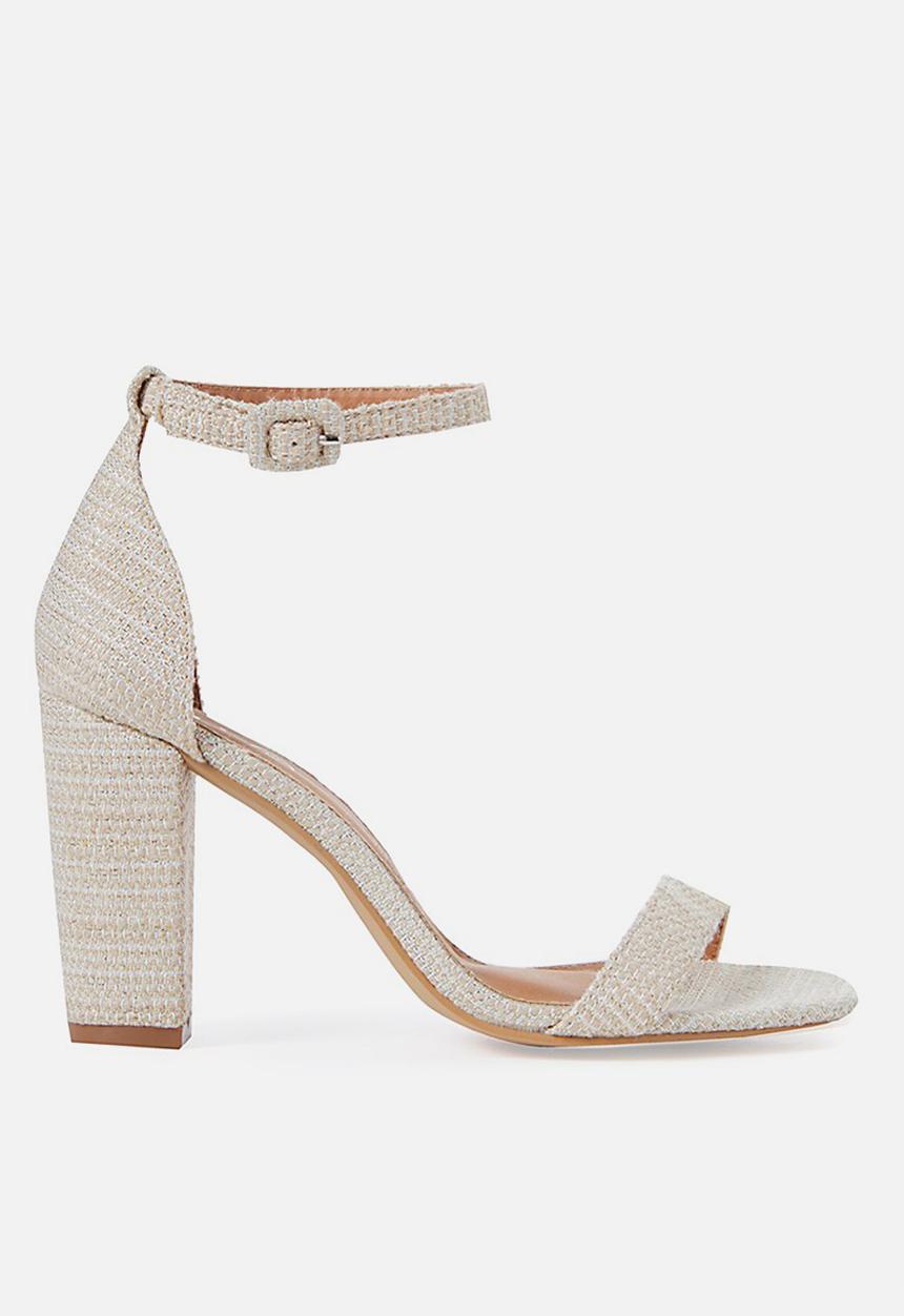 Cotton On - San serena square toe heel - gold 