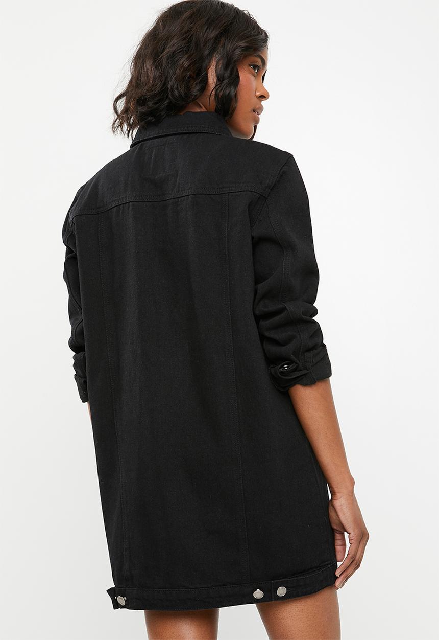 STYLE REPUBLIC - Longer length denim trucker - black