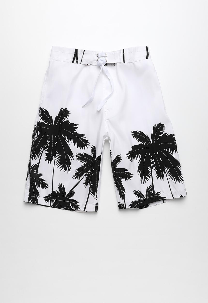 Pop Candy - Palm tree boardshorts - white