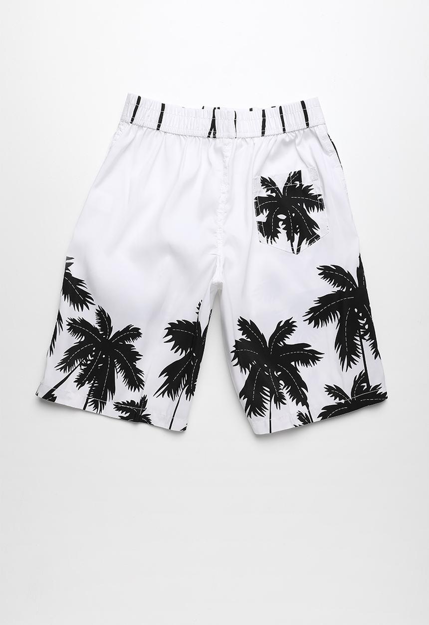 Pop Candy - Palm tree boardshorts - white