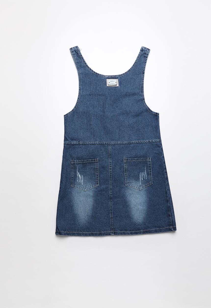 Pop Candy - Denim dungaree dress - blue
