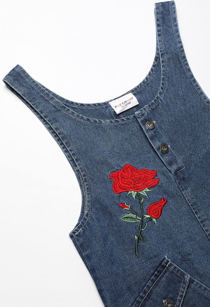 Pop Candy - Denim dungaree dress - blue