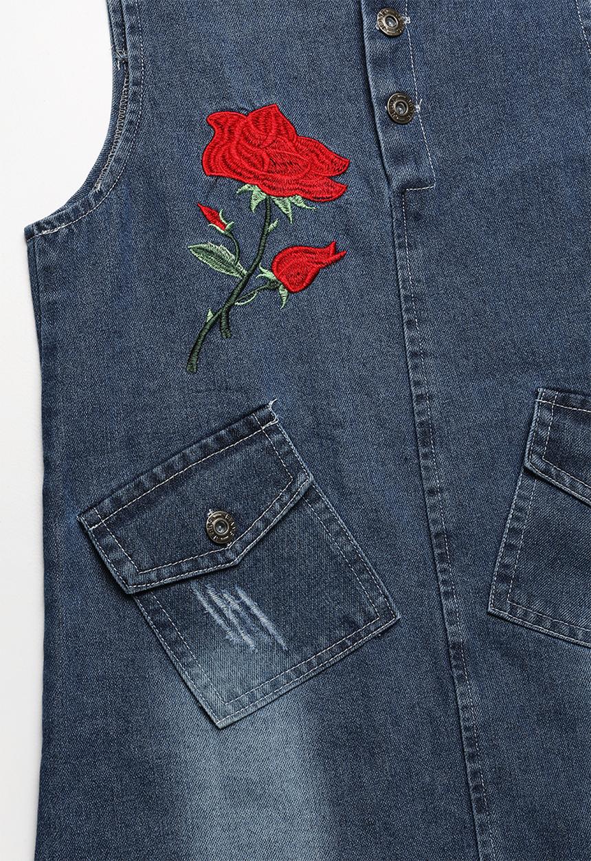 Pop Candy - Denim dungaree dress - blue