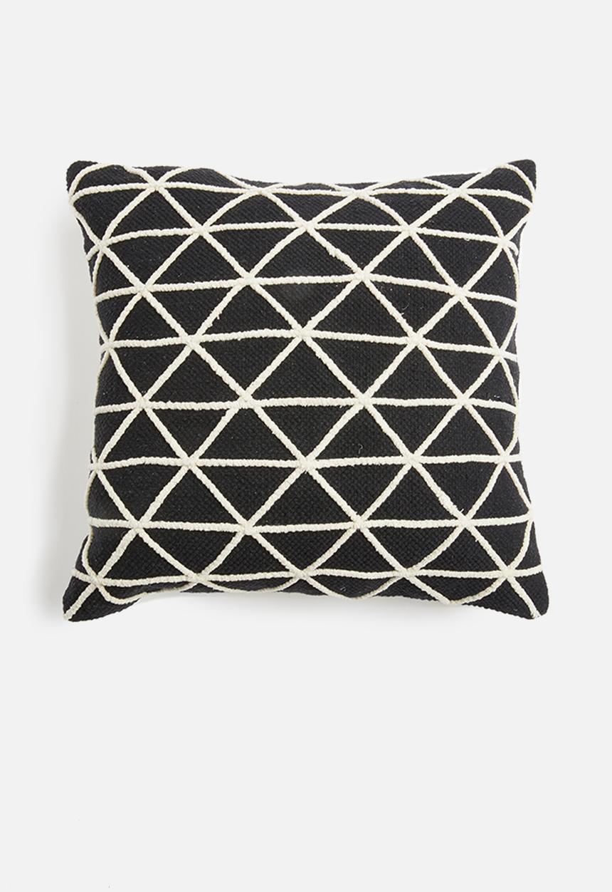 Sixth Floor - Keely woven cushion cover - black & white