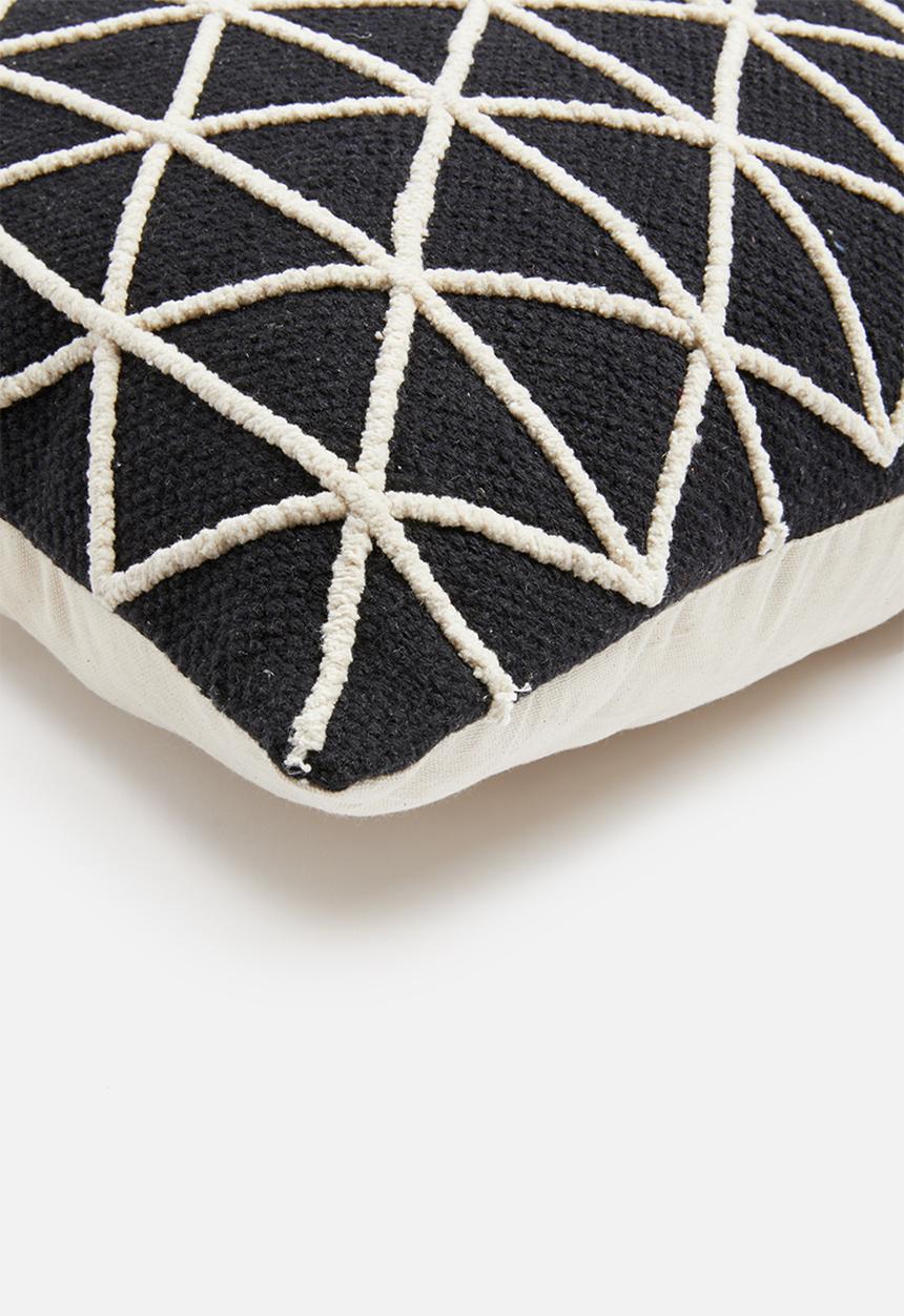 Sixth Floor - Keely woven cushion cover - black & white