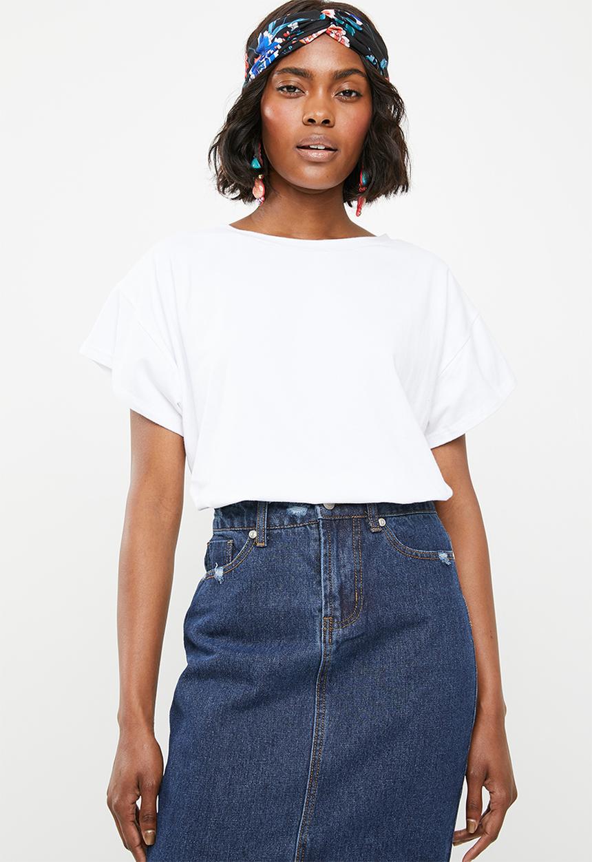 STYLE REPUBLIC - Boxy dropped shoulder T-shirt - white
