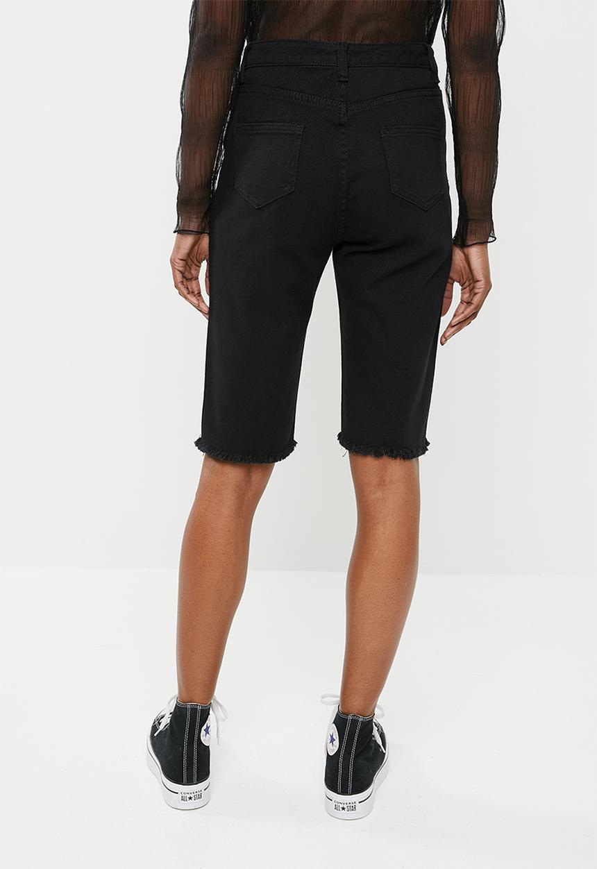 STYLE REPUBLIC - Longline denim shorts-black