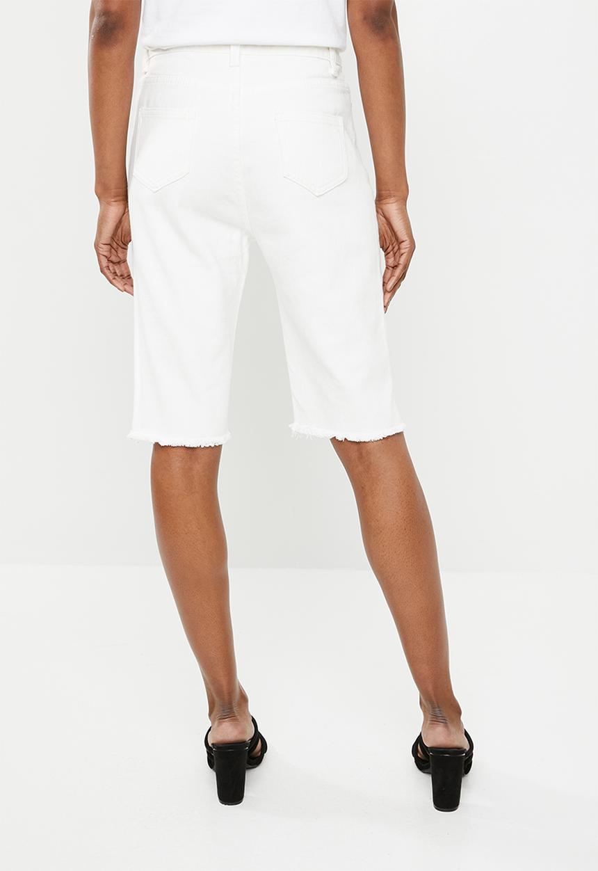 STYLE REPUBLIC - Longline denim shorts - white