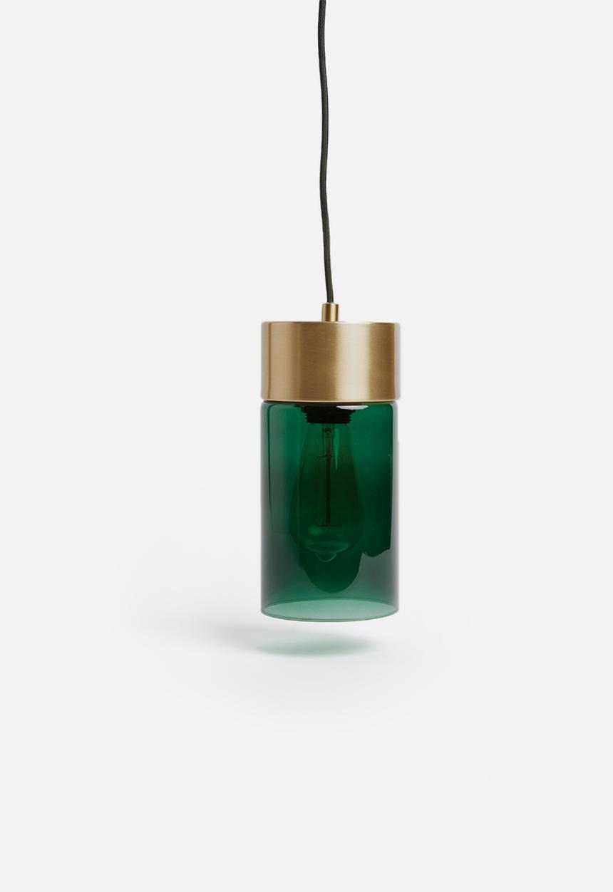 Present Time - LAX pendant - green glass & gold plated
