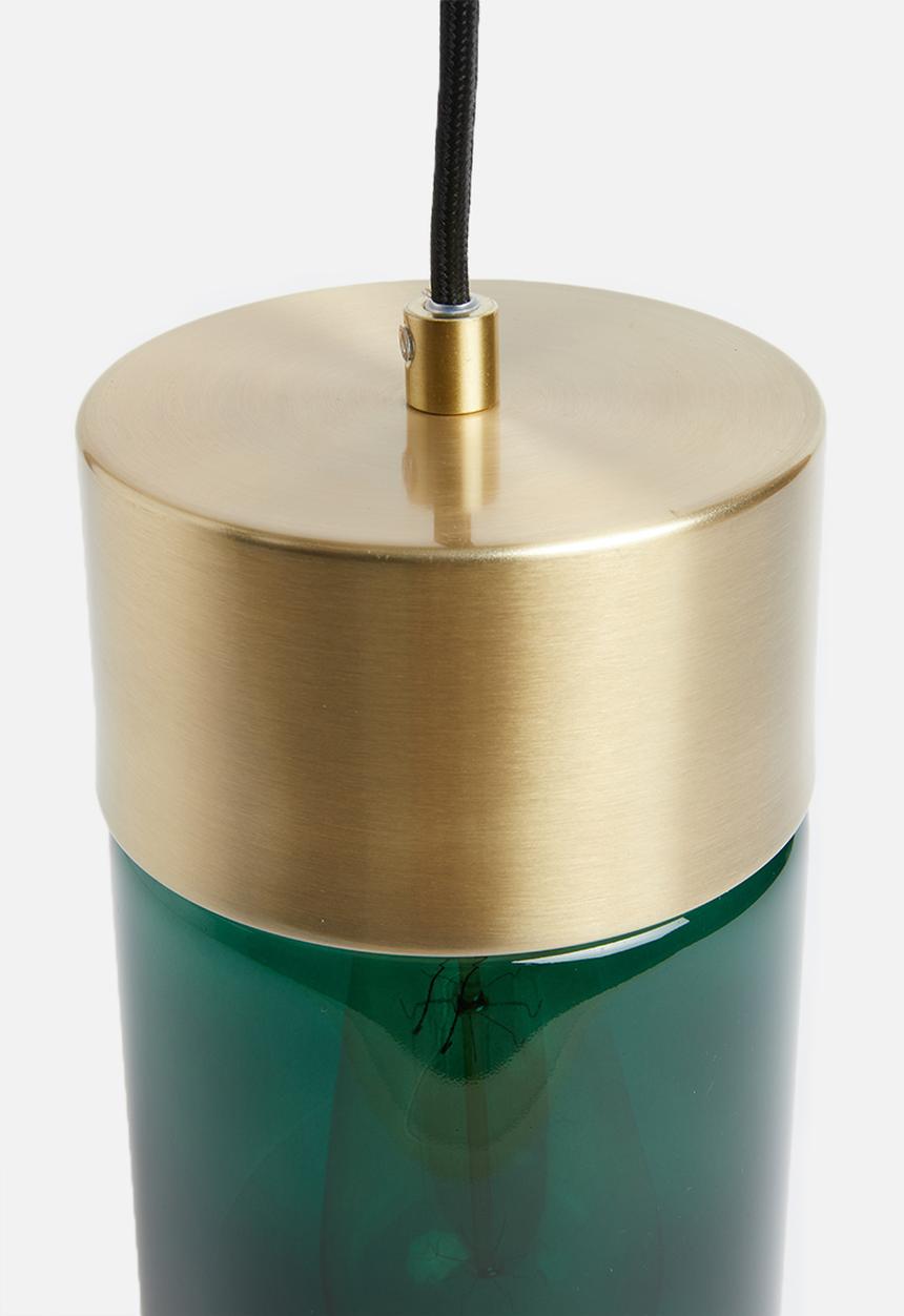 Present Time - LAX pendant - green glass & gold plated