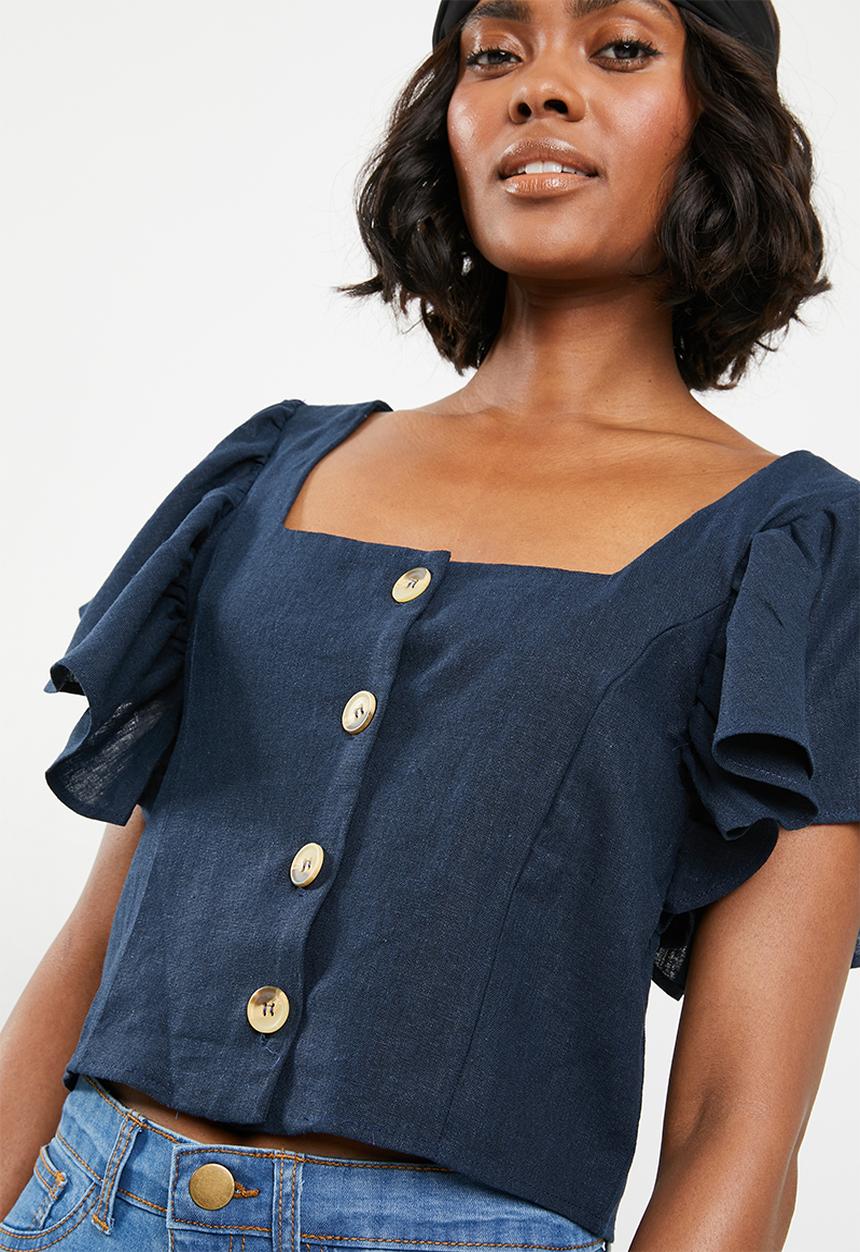 STYLE REPUBLIC - Front button blouse - navy