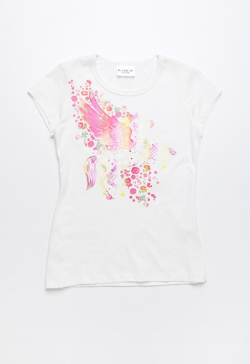 Pop Candy - Pegasus printed short sleeve tee - white