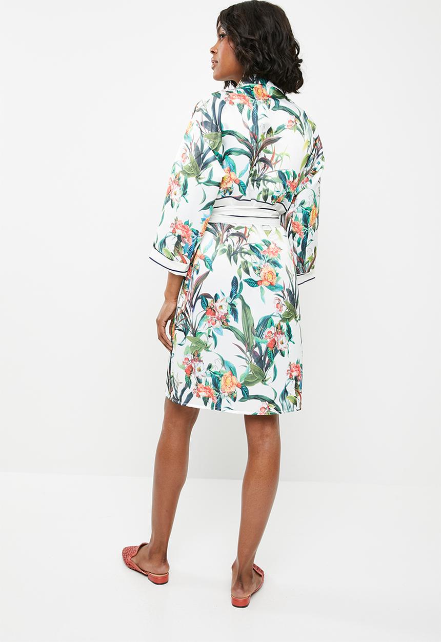 STYLE REPUBLIC - Shirt dress with contrast belt - white floral