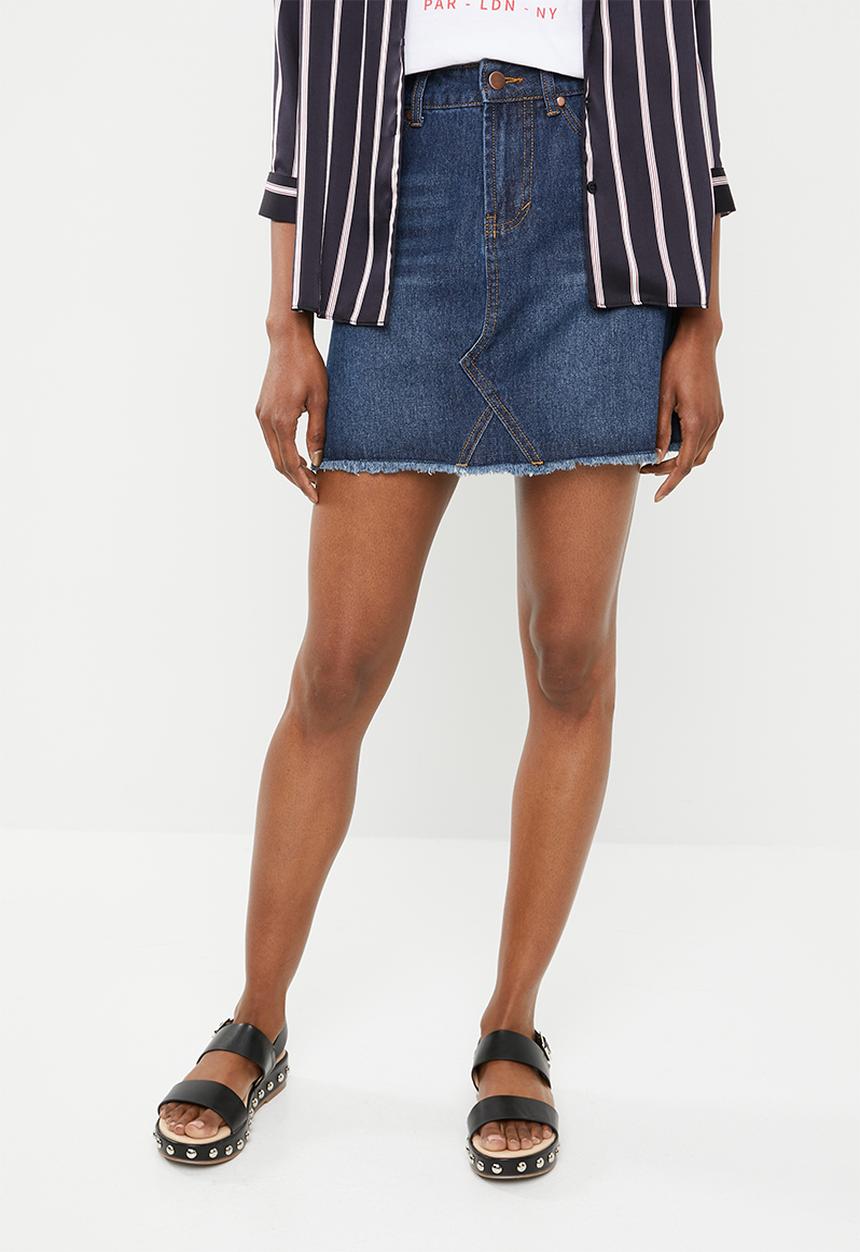 STYLE REPUBLIC - Rip and repair mini skirt - blue