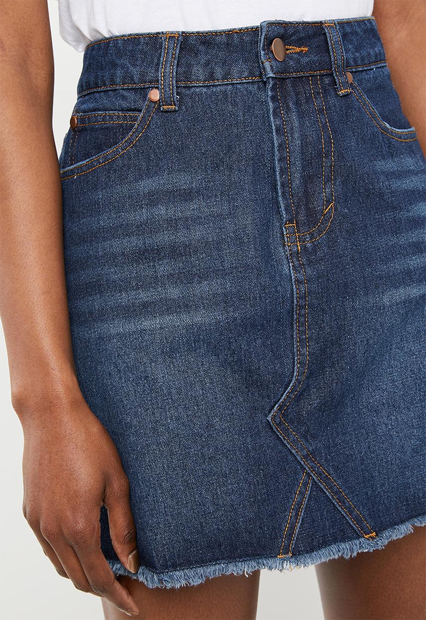 STYLE REPUBLIC - Rip and repair mini skirt - blue