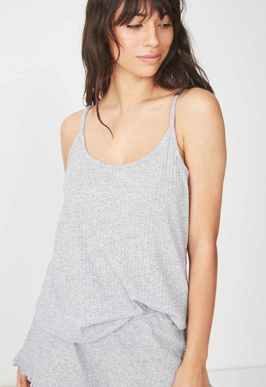 Cotton On - Rib sleep tank top - light grey 