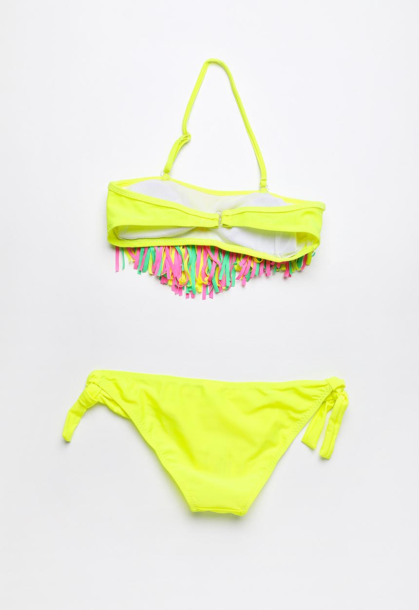 Pop Candy - Fringed banded bikini - yellow