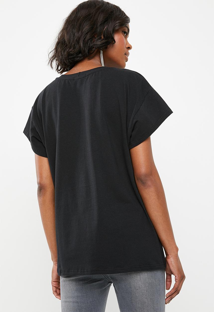 STYLE REPUBLIC - Boxy dropped shoulder T-shirt - black