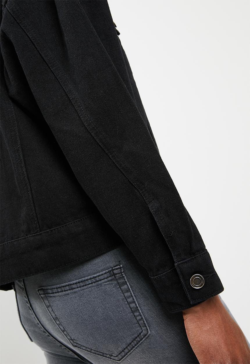 STYLE REPUBLIC - Boxy trucker denim jacket - black