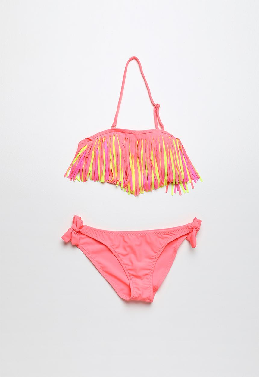Pop Candy - Fringed banded bikini - pink