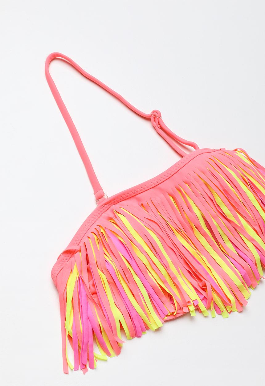 Pop Candy - Fringed banded bikini - pink