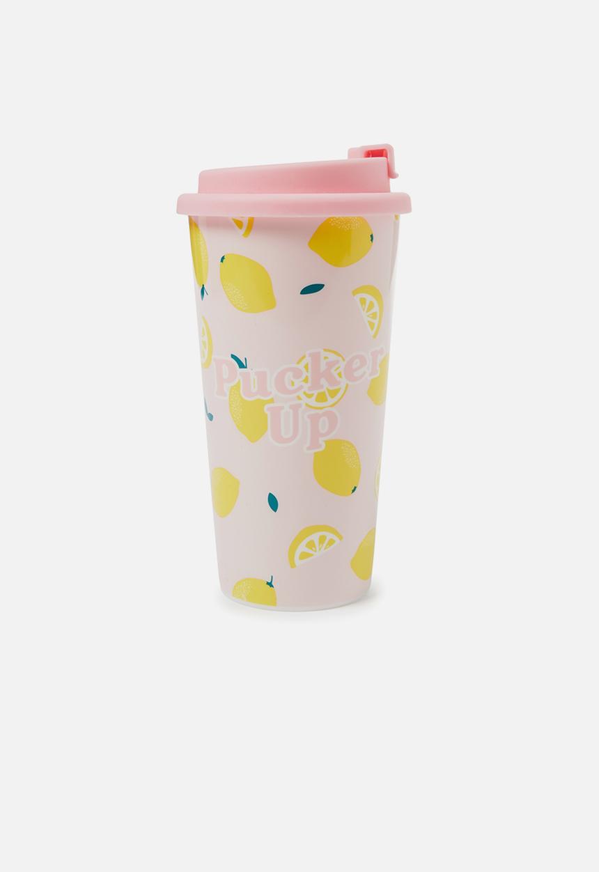 Typo - Printed travel mug pucker up - pink