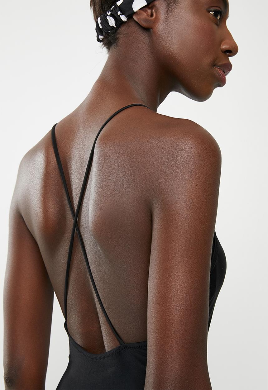 Lithe - One piece with cross back detail - black