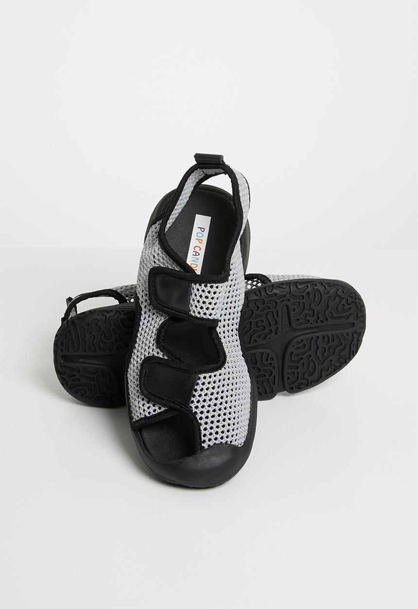 Pop Candy - Mesh cage sandal - grey & black