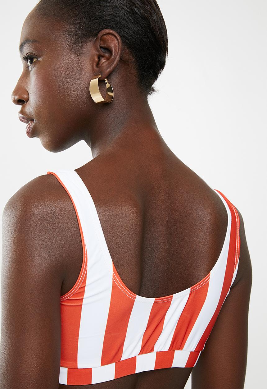 Lithe - Stripe two piece bikini set - red
