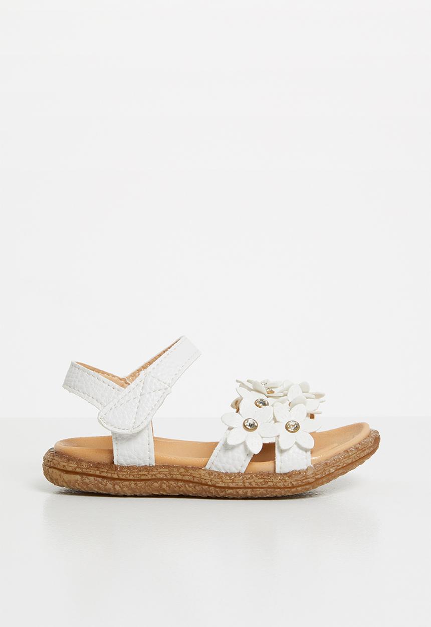 Pop Candy - Flower detailed sandal - white