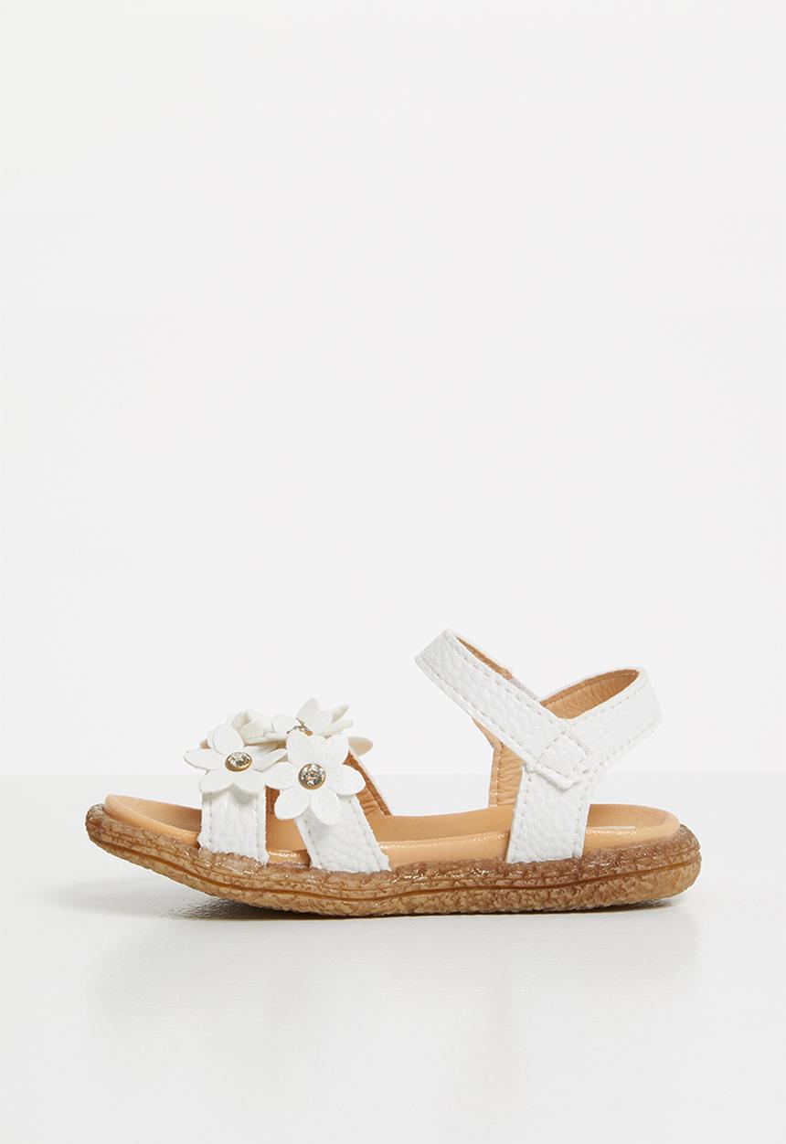 Pop Candy - Flower detailed sandal - white