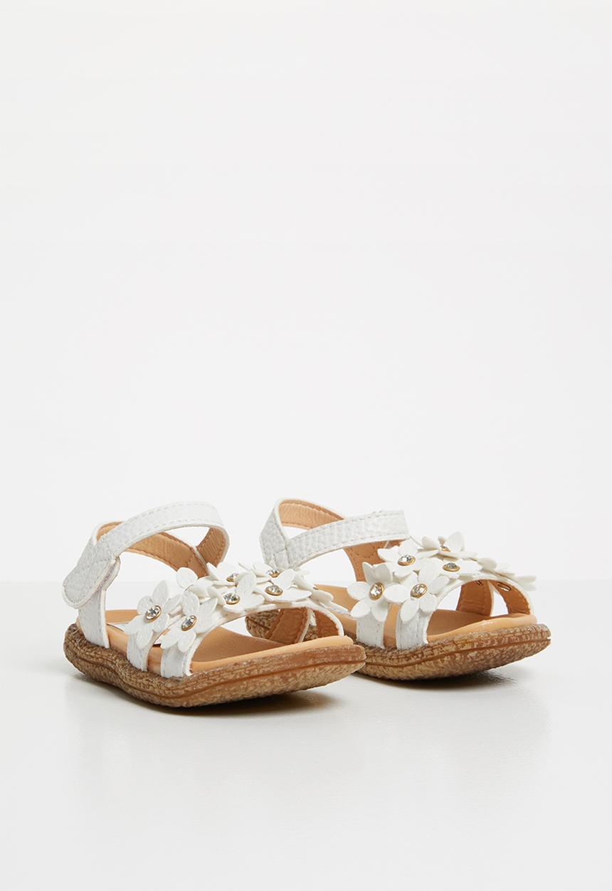 Pop Candy - Flower detailed sandal - white