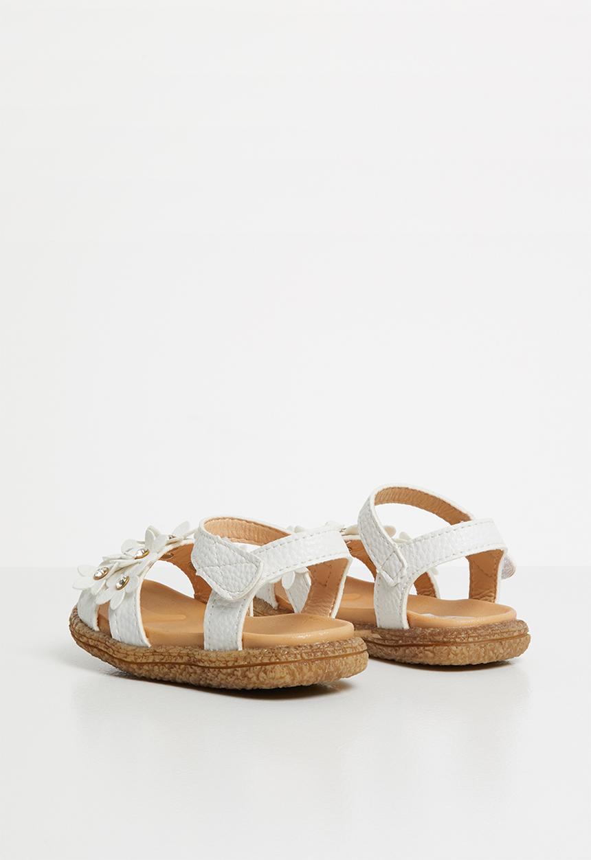 Pop Candy - Flower detailed sandal - white