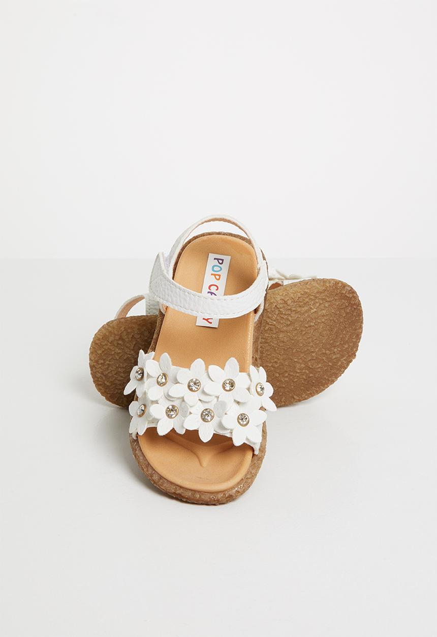 Pop Candy - Flower detailed sandal - white