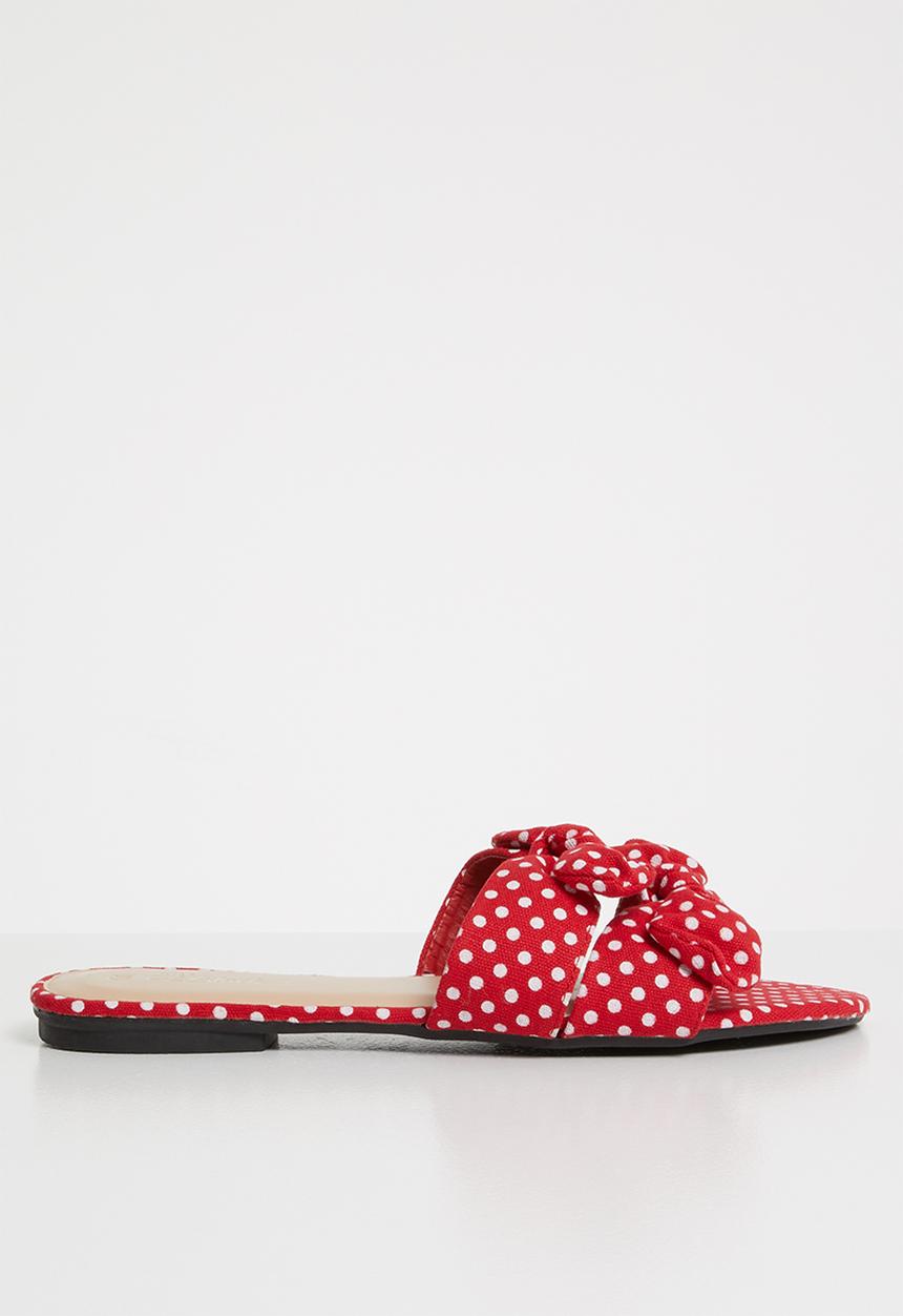 Miss Black - Alslina sandal - red & white