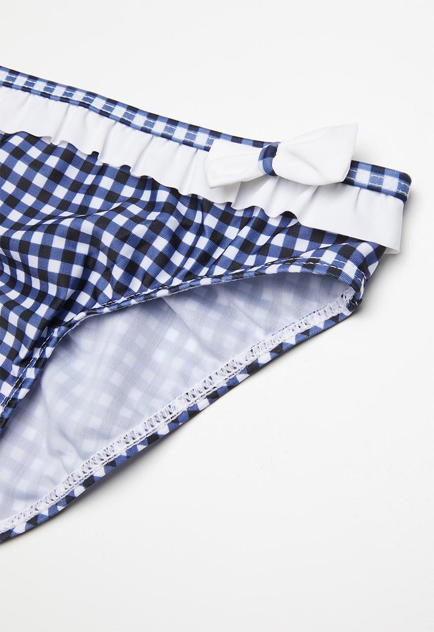 Pop Candy - Gingham check frill bikini - blue & white