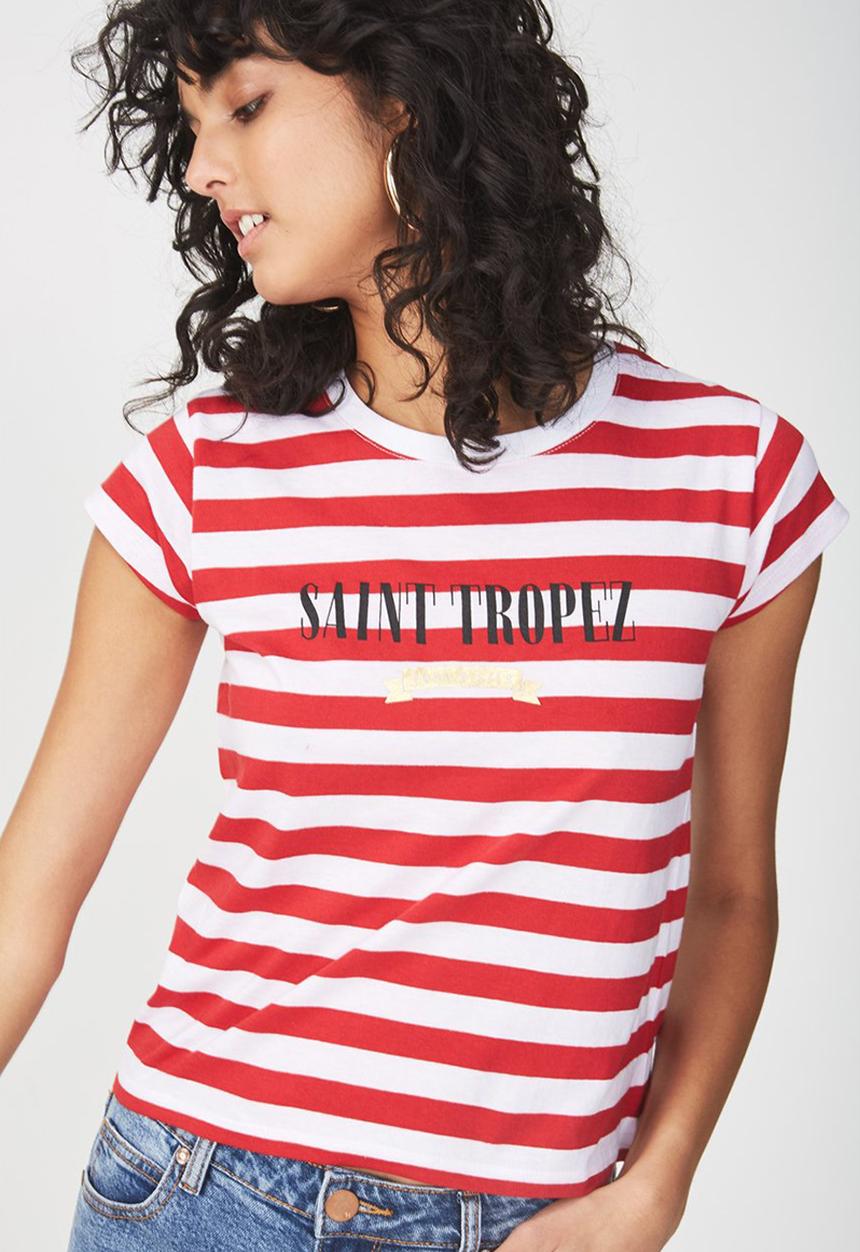Cotton On - Tbar friends - red & white 