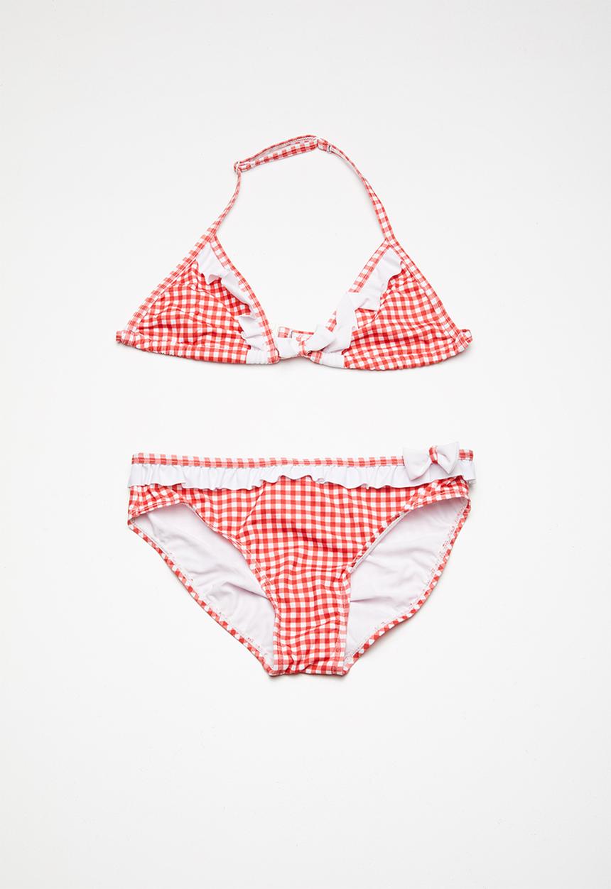Pop Candy - Gingham check frill bikini - red