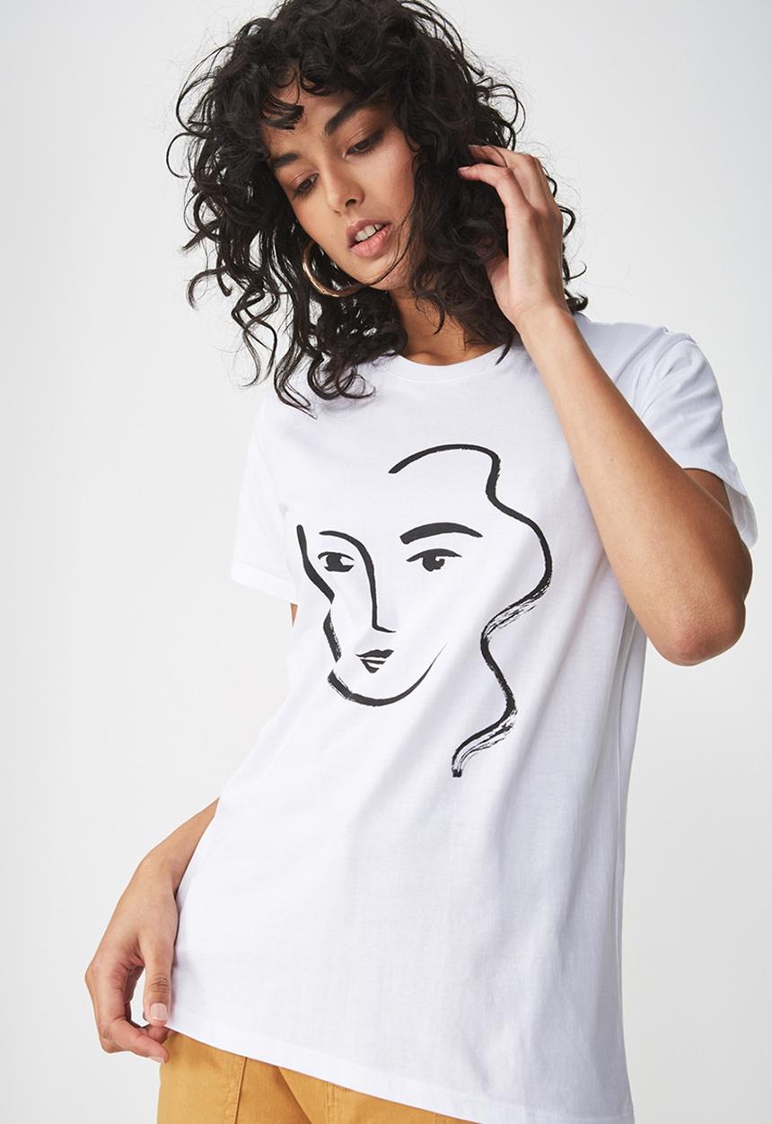 Cotton On - Tbar fox graphic T-shirt - white