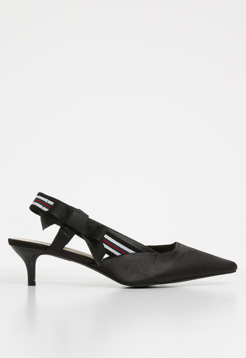 STYLE REPUBLIC - Bow detail slingback heels - black