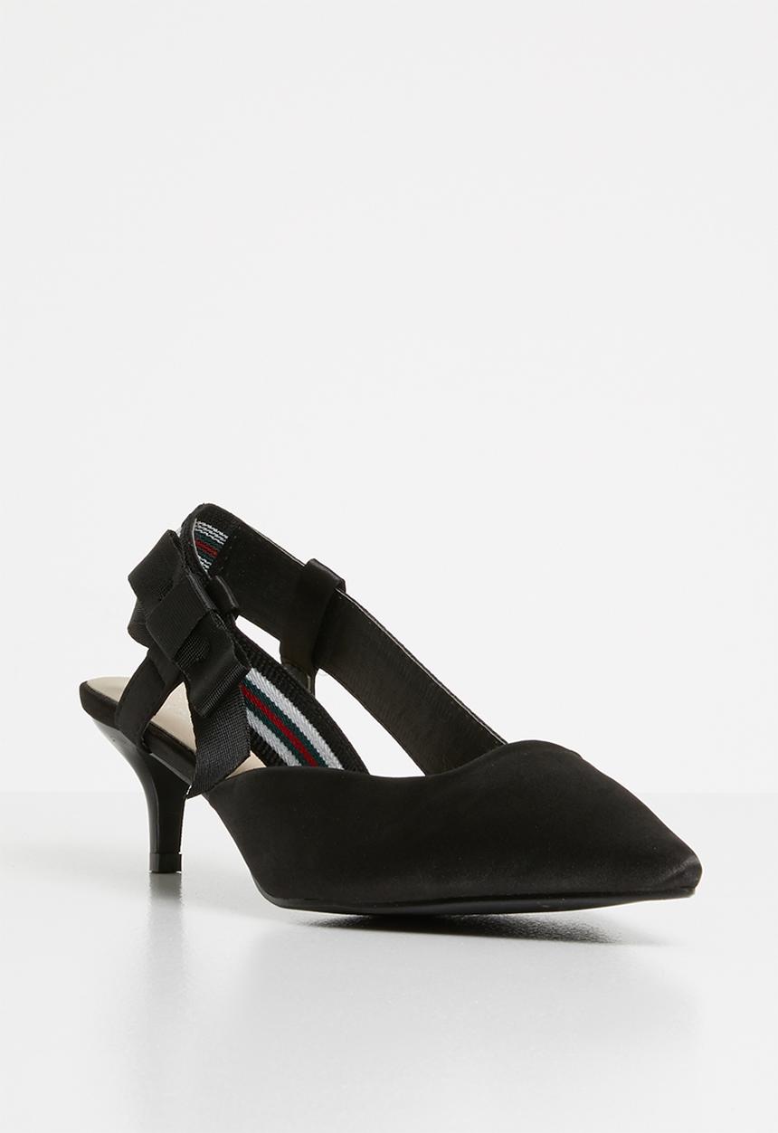 STYLE REPUBLIC - Bow detail slingback heels - black