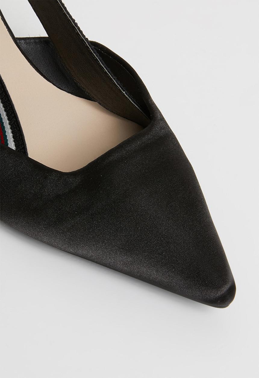 STYLE REPUBLIC - Bow detail slingback heels - black
