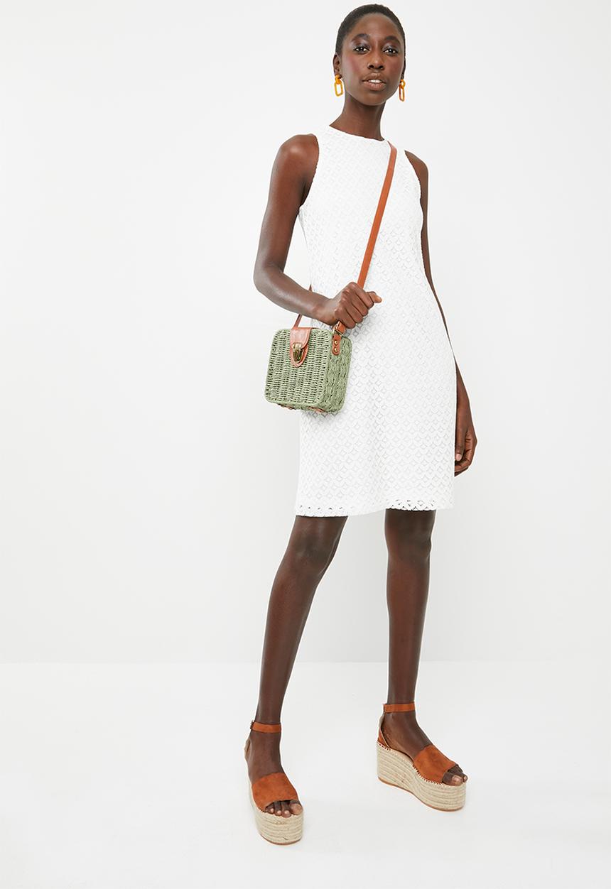 Superbalist - Hi neck lace dress - white