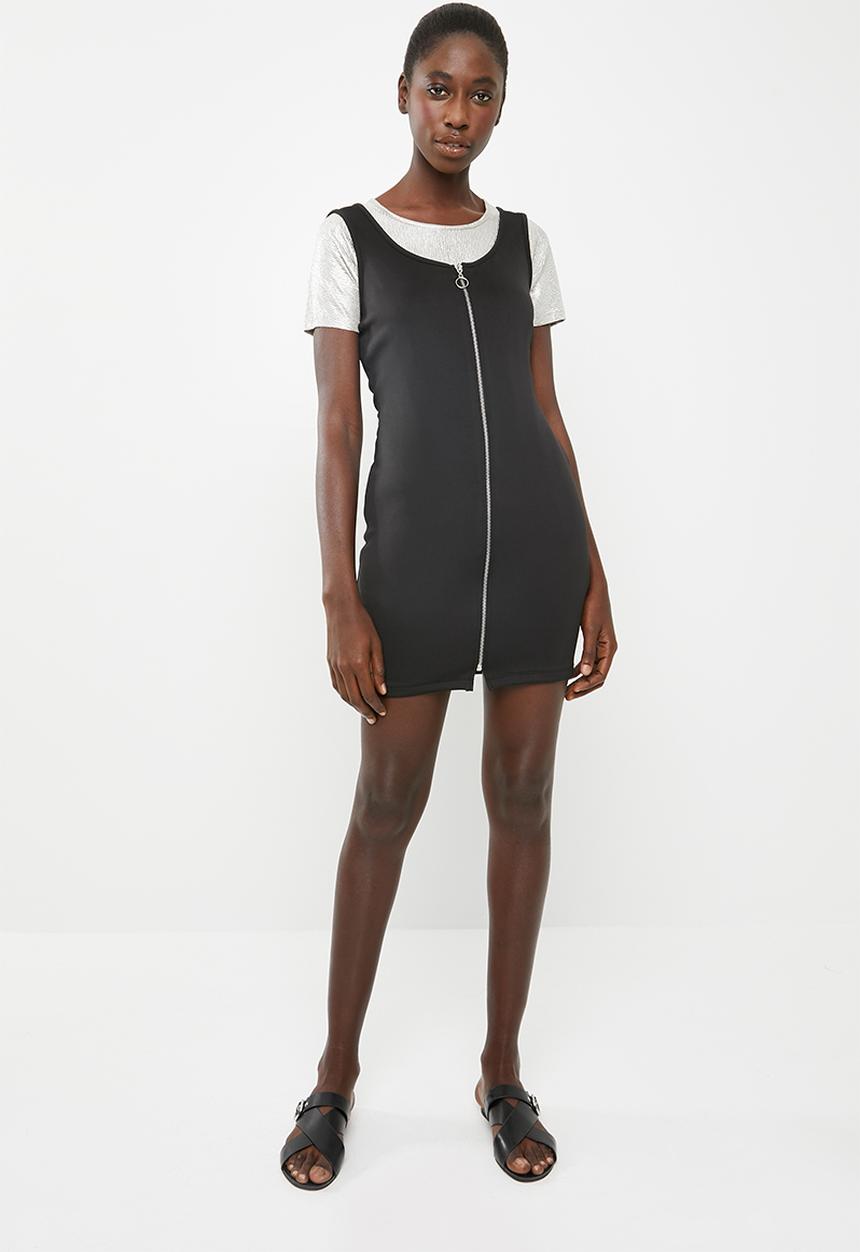 Superbalist - Zip front bodycon dress - black 