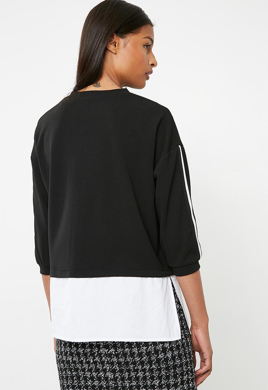 Superbalist - Upstyled twofer top - black 